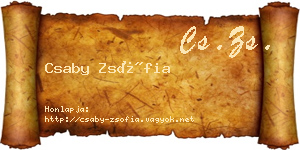 Csaby Zsófia névjegykártya