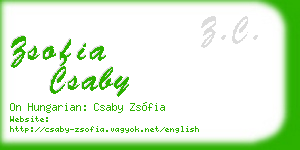 zsofia csaby business card
