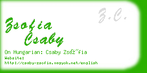 zsofia csaby business card